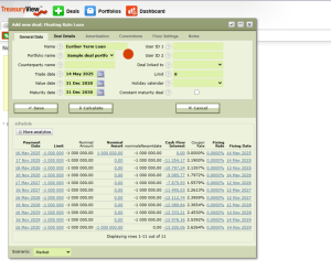 Darlehensparameter in TreasuryView prüfen 